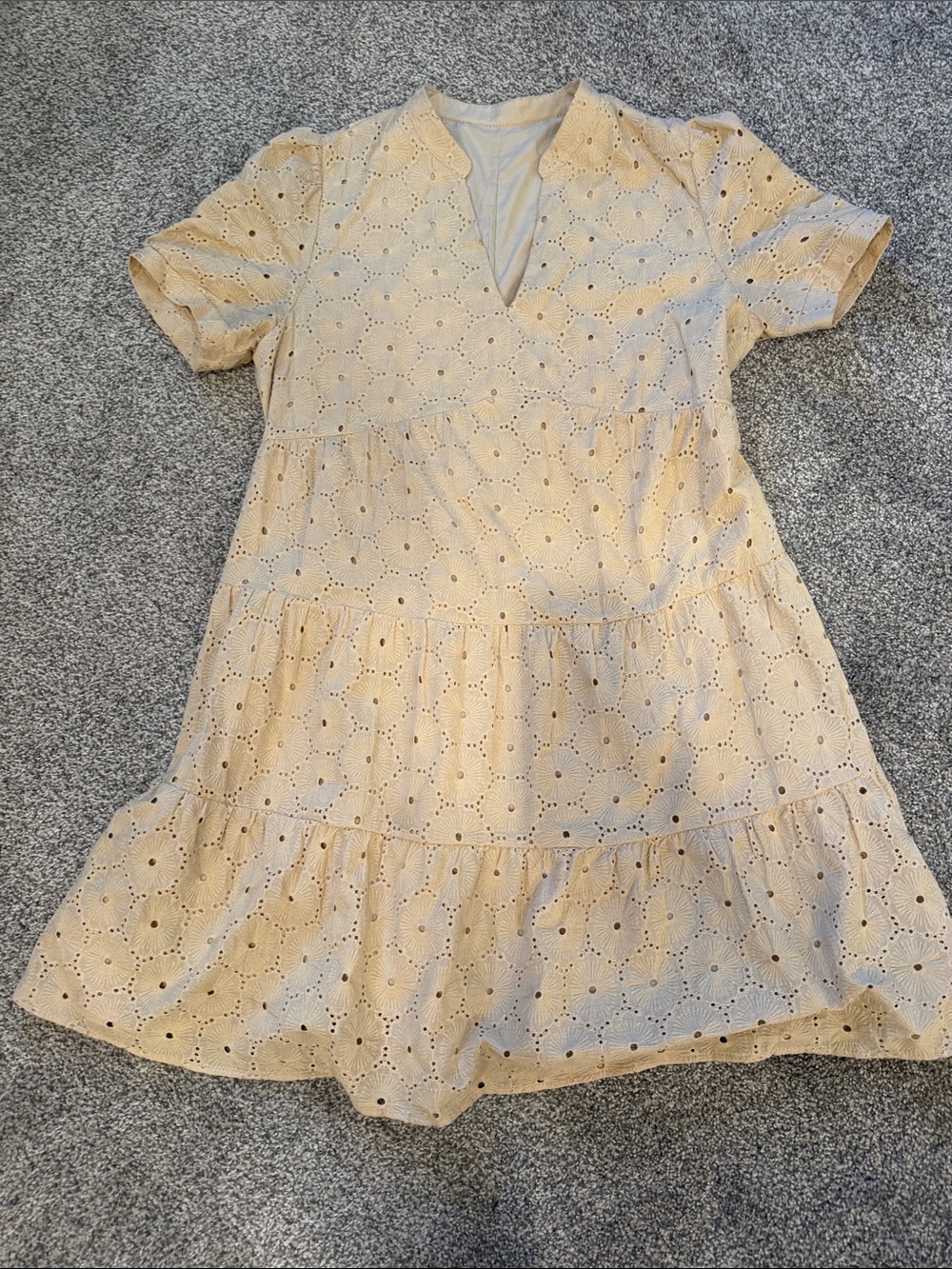 Women’s Tiered Eyelet Midi Dress — Cream